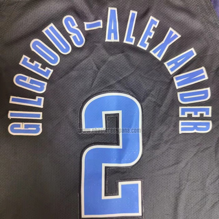 Camiseta Oklahoma City Thunder Shai Gilgeous-Alexander NO 2 Earned Autentico Negro